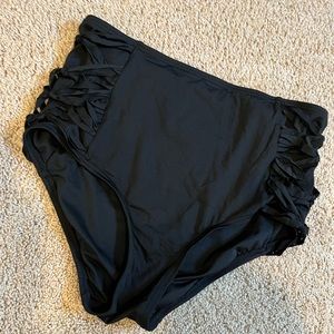 Black high waisted swim bottom